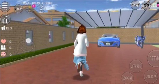 樱花校园模拟器紫色旗袍中文版截图4